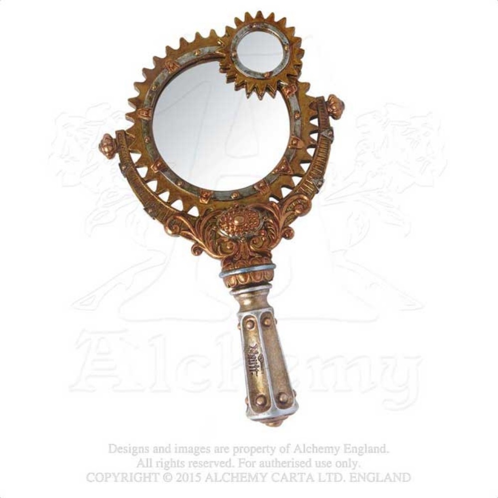LAST ONE EVER!! Steampunk Lady Talbot's Retrospector Hand Mirror - Picture 4 of 4